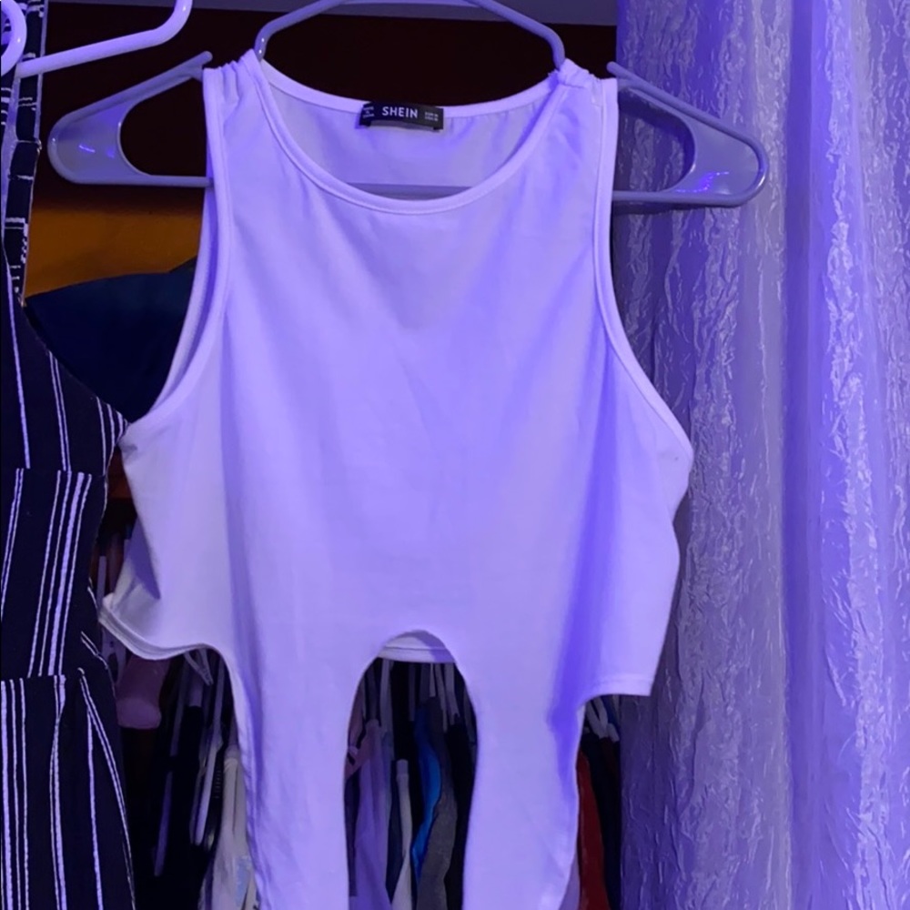 white crop top